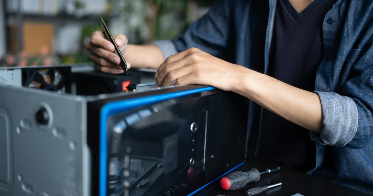 Servicio técnico realizado en una computadora de escritorio